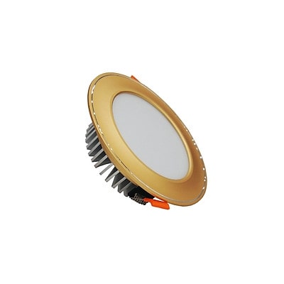 Đèn led âm trần gỗ là gì, ứng dụng ra sao? Đèn led âm trần mặt cong vàng đồng