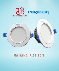 Đèn âm trần Paragon F118-90/9 viền bạc 9w
