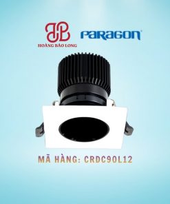 Đèn LED âm trần chiếu điểm vuông Paragon 12W CRDC90L12, tản nhiệt nhôm, ánh sáng COB.