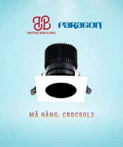 Đèn LED âm trần chiếu điểm vuông Paragon 3W CRDC90L3, tản nhiệt nhôm, ánh sáng COB.