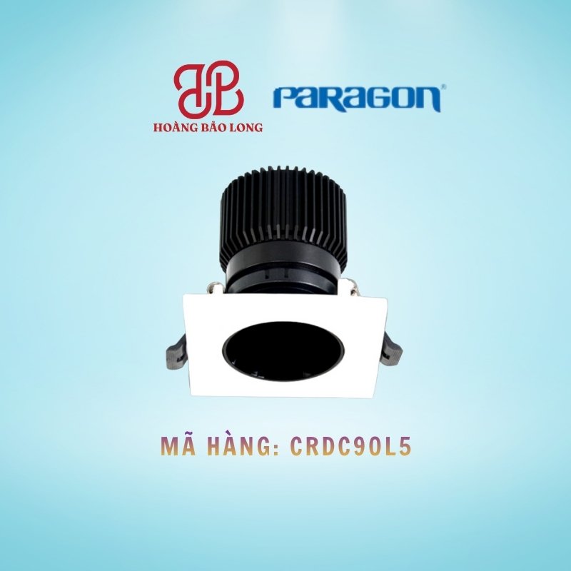 ĐÈN ÂM TRẦN CHIẾU ĐIỂM 5W PARAGON CRDC90L5 Đèn LED âm trần chiếu điểm vuông Paragon 5W CRDC90L5, tản nhiệt nhôm, ánh sáng COB.