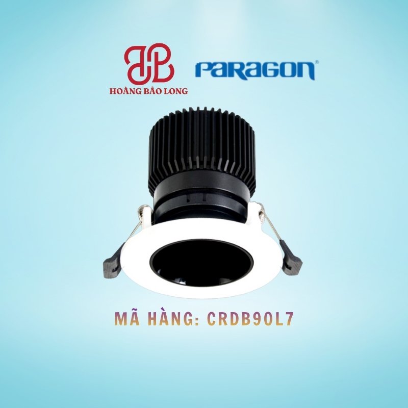 ĐÈN ÂM TRẦN CHIẾU ĐIỂM 7W PARAGON CRDB90L7 Đèn LED âm trần chiếu điểm tròn Paragon 7W CRDB90L7, tản nhiệt nhôm, ánh sáng COB.