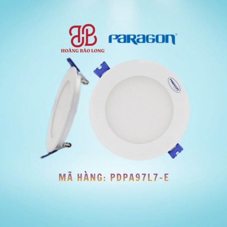 Đèn LED âm trần siêu mỏng 7W Paragon, Mã hàng: PDPA97L7-E, ánh sáng trắng