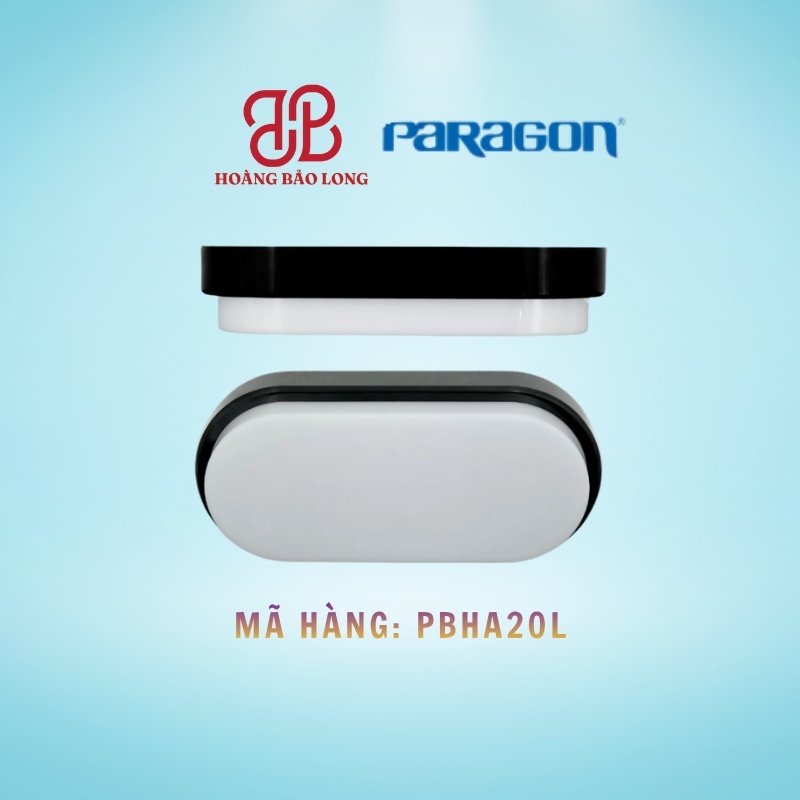 ĐÈN LED ỐP TRẦN 20W PARAGON PBHA20L Đèn LED ốp trần nổi Paragon 20W PBHA20L, hình bầu dục, chống nước IP54, ánh sáng trắng