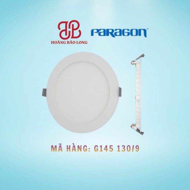 Đèn LED Panel tròn Paragon 9W G145 130/9, lắp âm trần, khoét lỗ Ø130mm, ánh sáng trắng/vàng