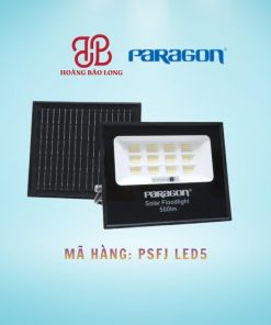 Đèn Pha Năng lượng Mặt trời Paragon 5W PSFJ LED5, chống nước IP65, kèm tấm pin năng lượng mặt trời.